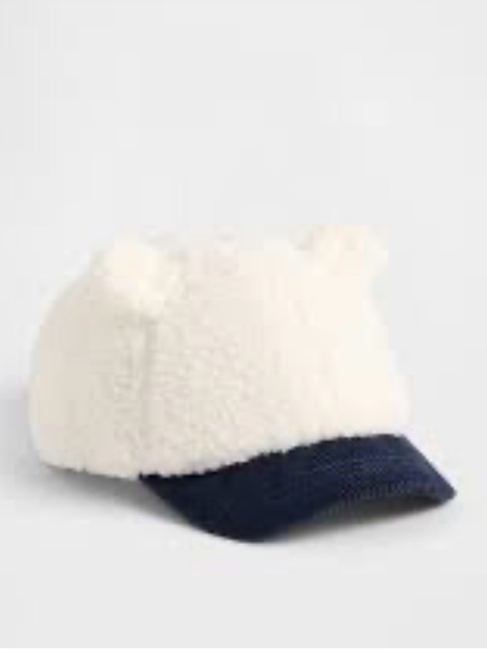 NWT toddler Sherpa Hat Navy corduroy brim bear ears. Adjustable Velcro